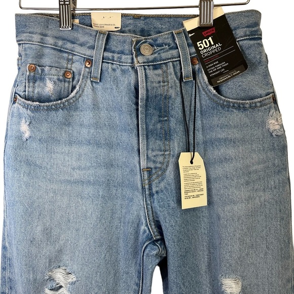 LEVI'S 501 Women's Size ORIGINAL CROPPED High Waisted Straight Leg NEW - Picture 5 of 10